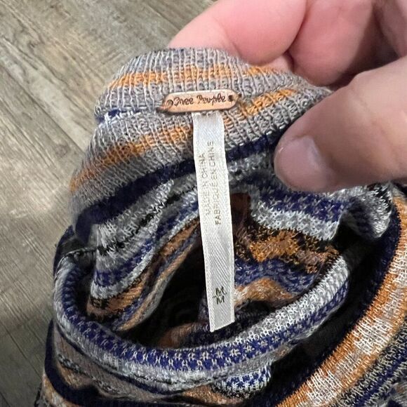 Free People Fair Isle Nordic Geometric Sweater Dress - Wool Blend M - Picture 14 of 14